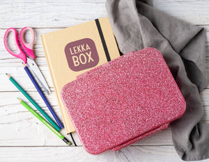 Lekkabox Glamour se 4 odděleními - růžový se třpytkami