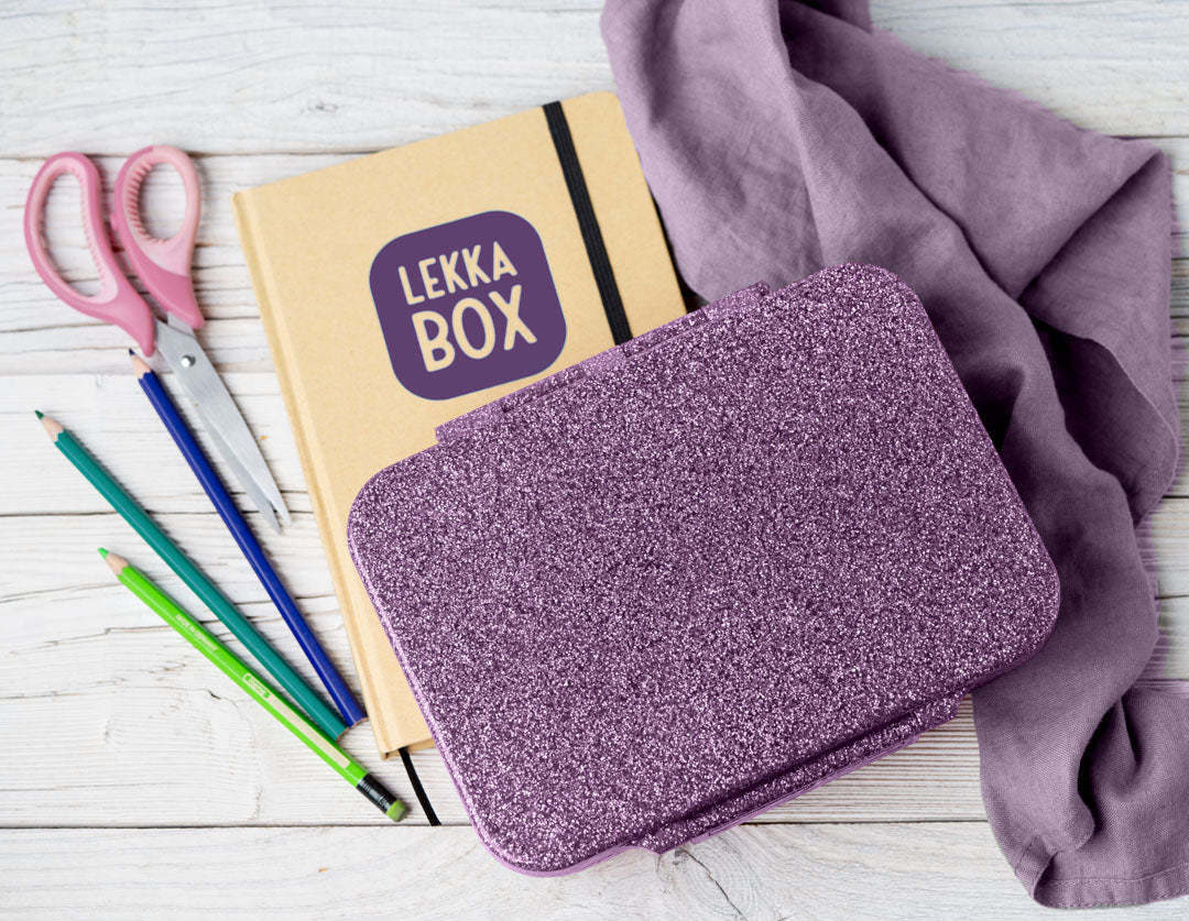 Lekkabox Glamour se 4 odděleními - fialový se třpytkami