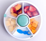 Načíst obrázek do prohlížeče Galerie, Göbe Snack Spinner - boxík s tlačítkem pro nejmenší s 5 přihrádkami tyrkys

