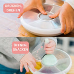 Načíst obrázek do prohlížeče Galerie, Göbe Snack Spinner - boxík s tlačítkem pro nejmenší s 5 přihrádkami tyrkys
