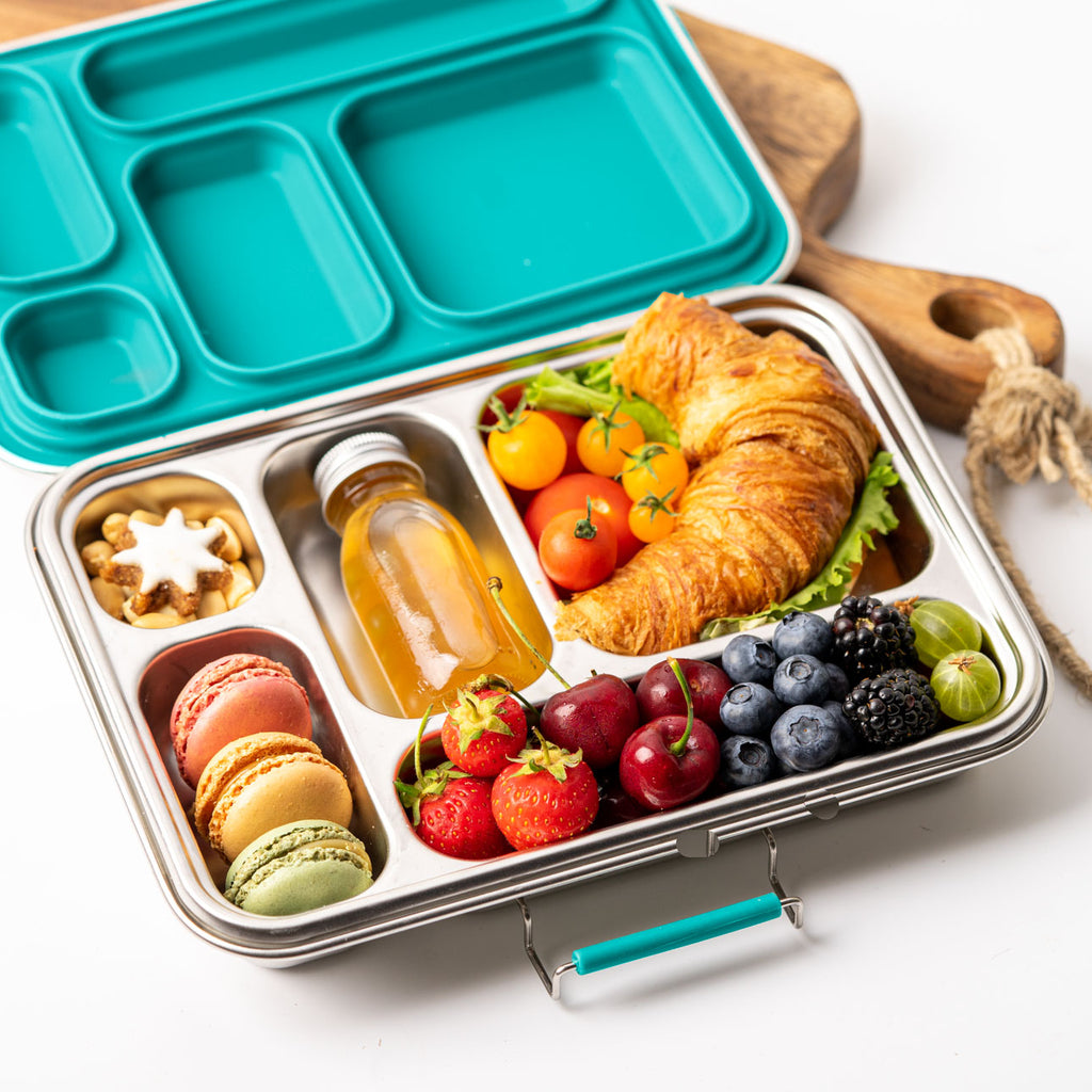 Lekkabox GRANDE nerezový box se 5 odděleními - petrolejová