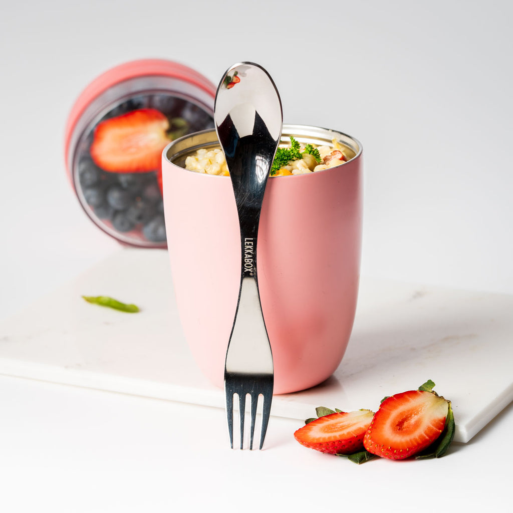 Velká nerezová vidličko-lžička stříbrná