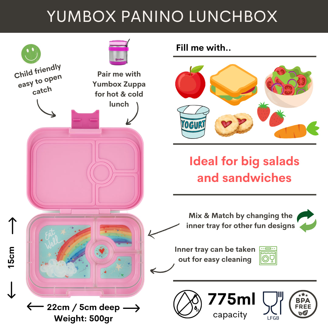 Yumbox Panino 4 oddělení mocná růžová (duha)