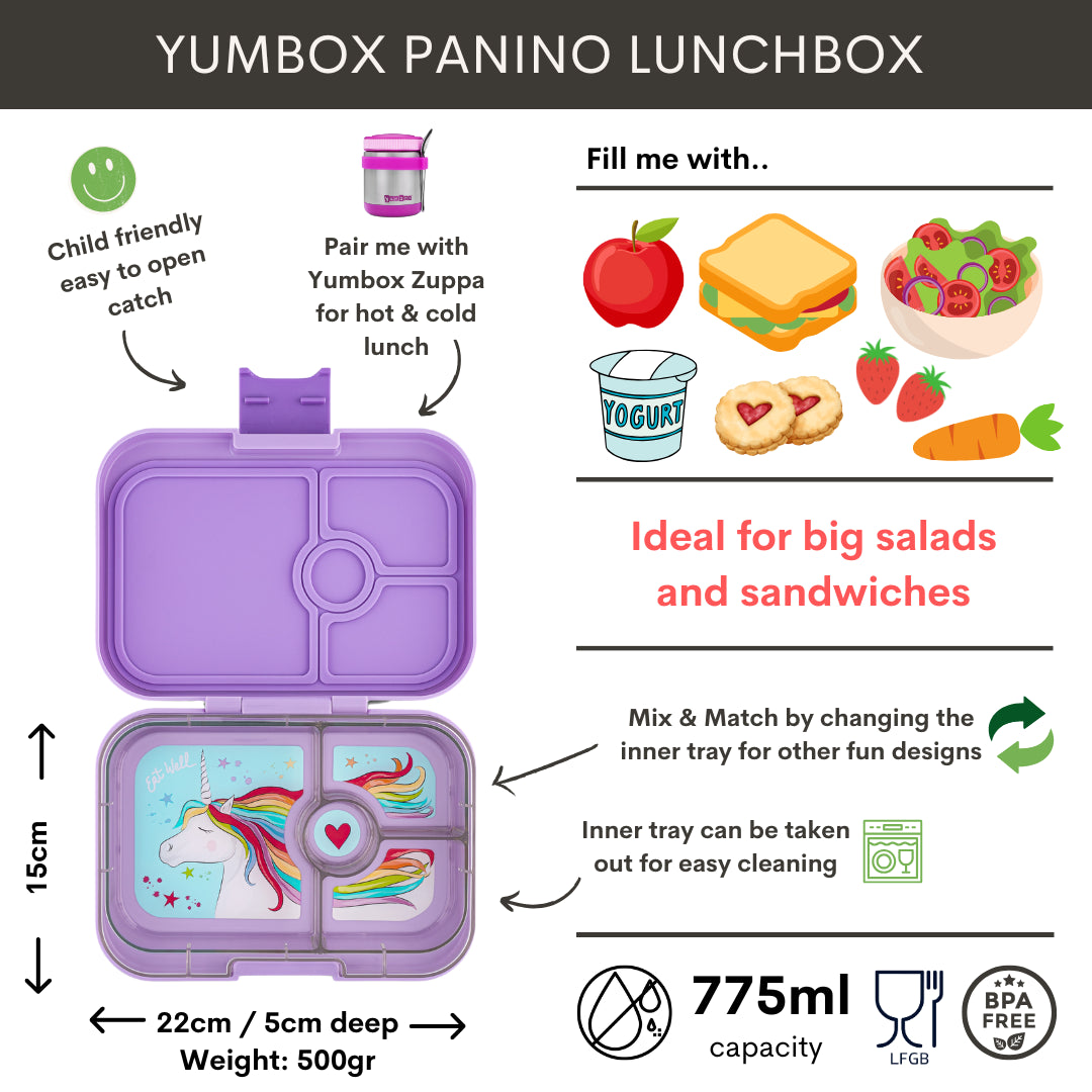 Yumbox Panino 4 oddělení levandulová fialová (jednorožec)