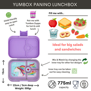 Yumbox Panino 4 oddělení levandulová fialová (jednorožec)