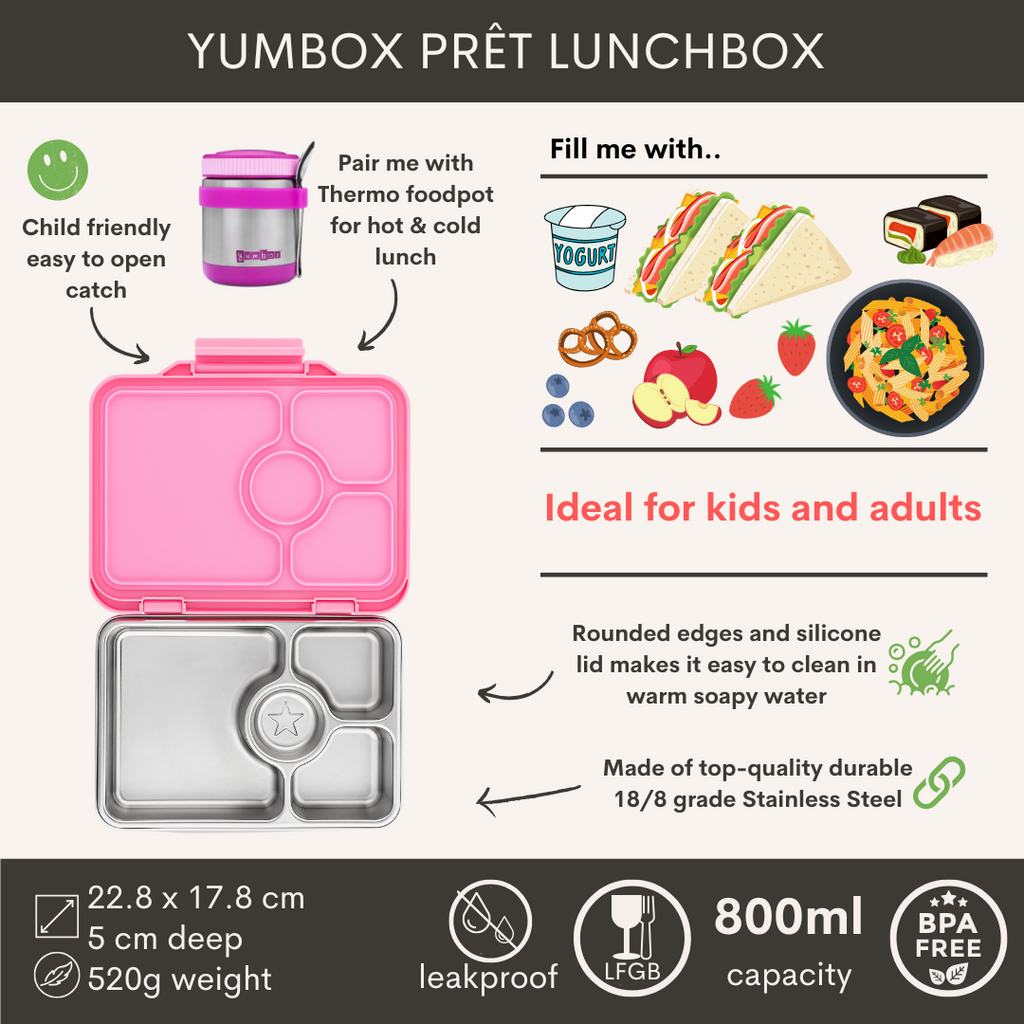 Yumbox Prêt nerez 4 oddělení - versaillská růžová