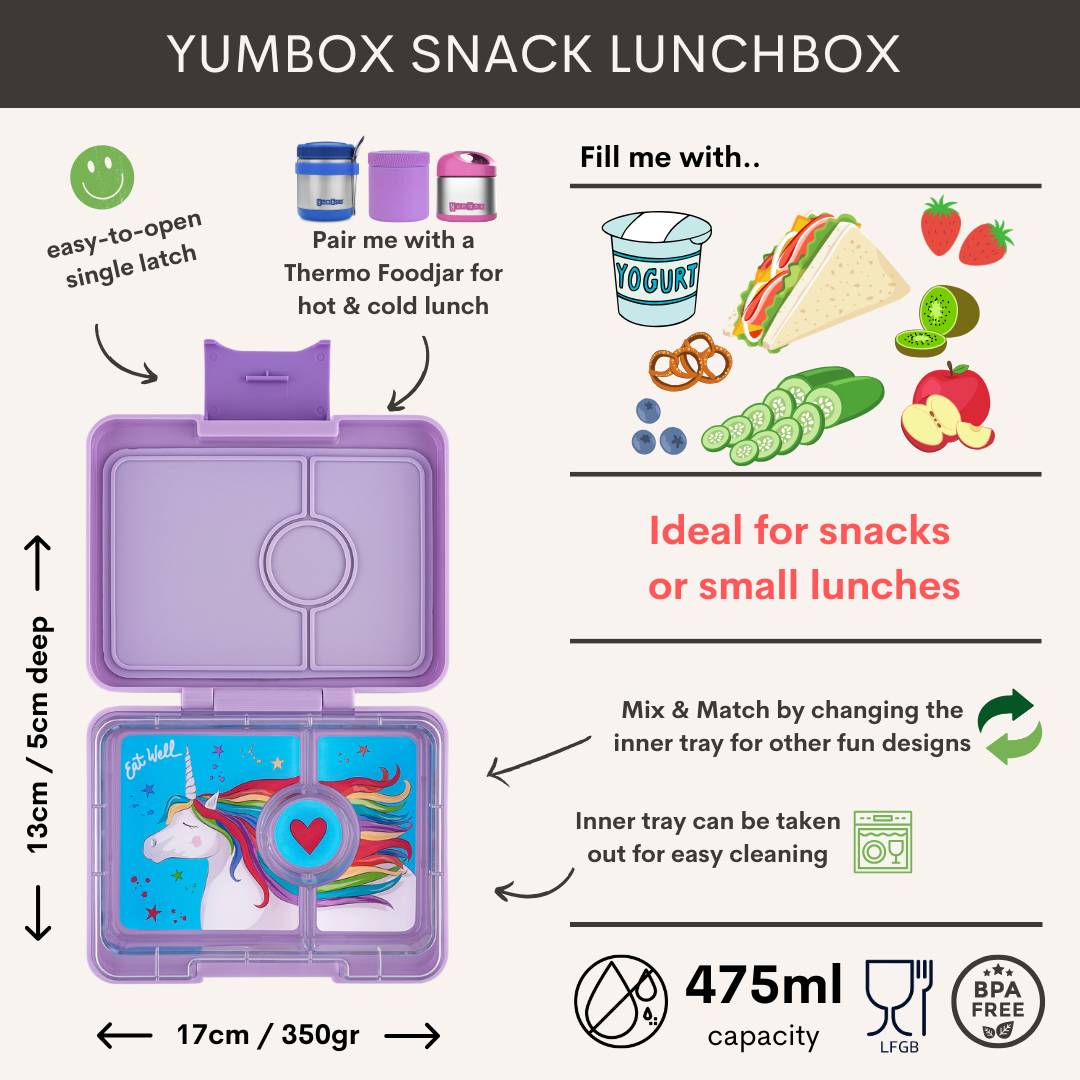 Yumbox Snack 3 oddělení fialový jednorožec