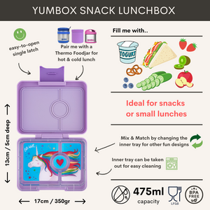 Yumbox Snack 3 oddělení fialový jednorožec