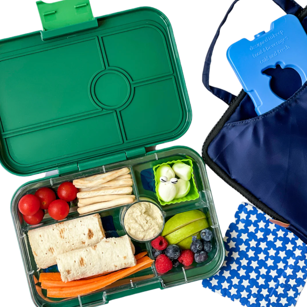 Yumbox XL Tapas 5 oddělení zelená Greenwich (transparetní zelený tác)