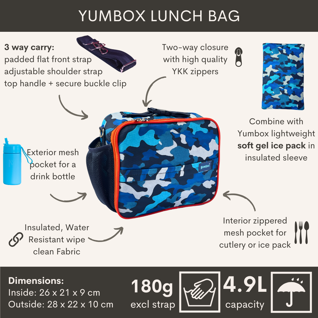 Yumbox termo izolační taštička na lunchbox s popruhem - Kamufláž