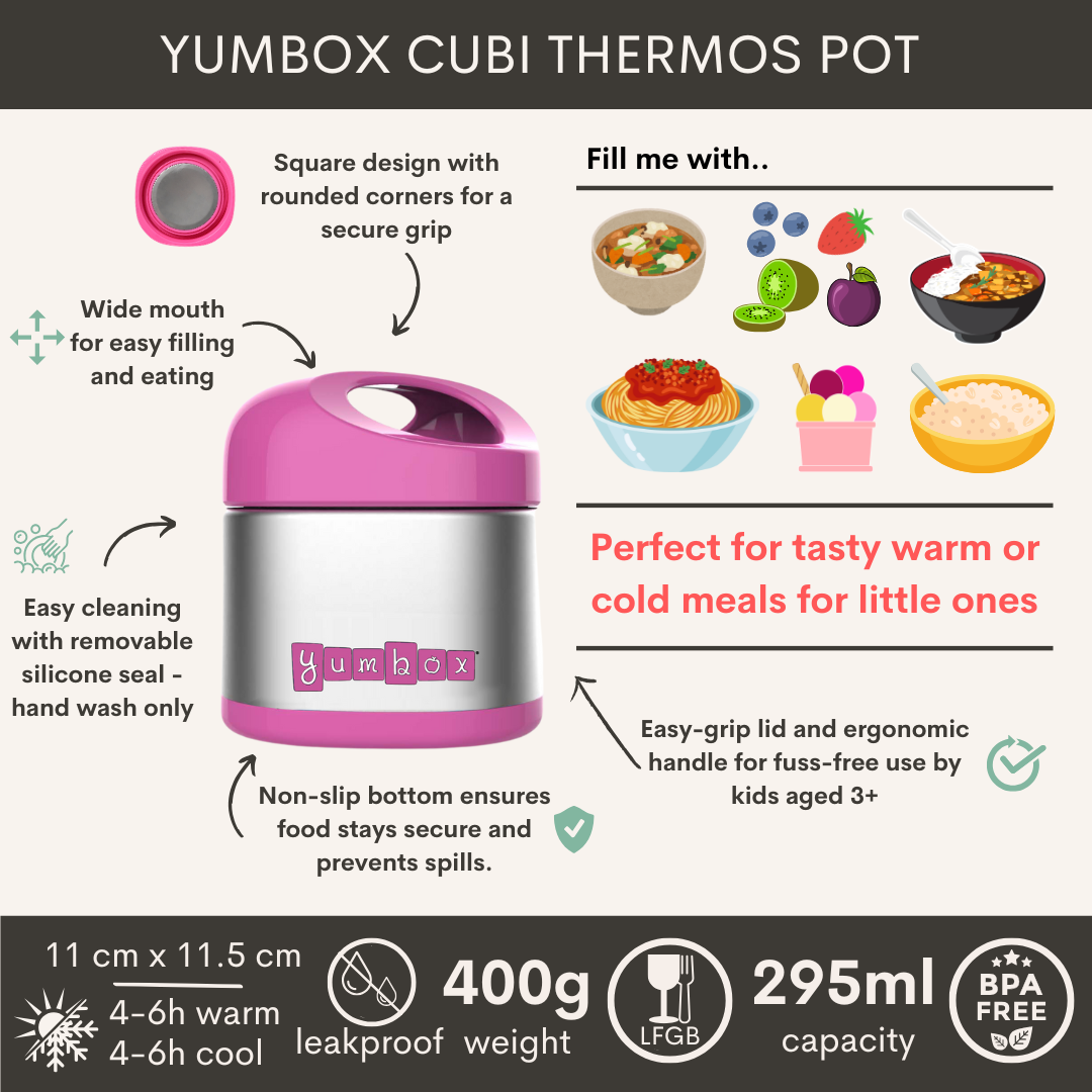 Yumbox Cubi 295ml termoska na jídlo Berry Pink