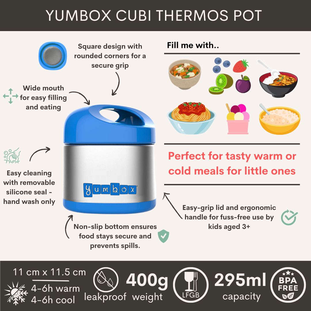 Yumbox Cubi 295ml termoska na jídlo Surf Blue