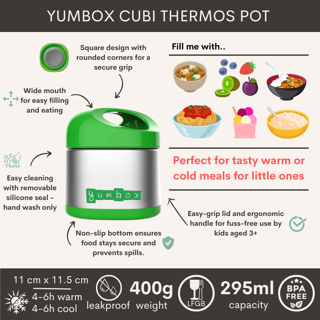 Yumbox Cubi 295ml termoska na jídlo Apple Green
