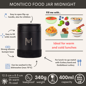 MontiiCo termoska na jídlo 400ml Půlnoc