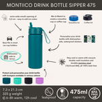 Načíst obrázek do prohlížeče Galerie, Montii Fusion 475ml - termoizolační láhev Borovice s cucacím víčkem
