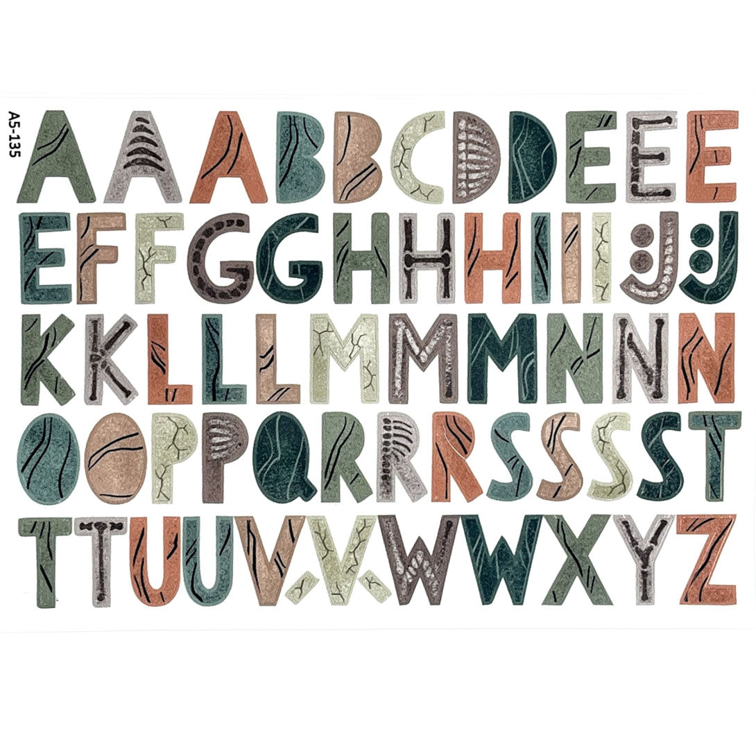 Voděoodolné nálepky písmenka - dinosauři