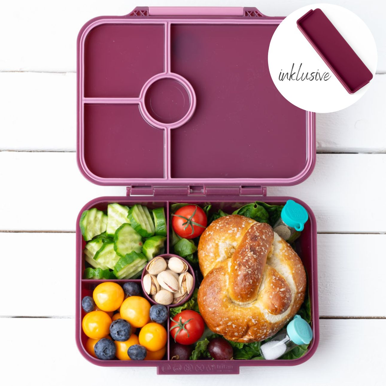 Lekkabox Classic se 4 odděleními - švestka