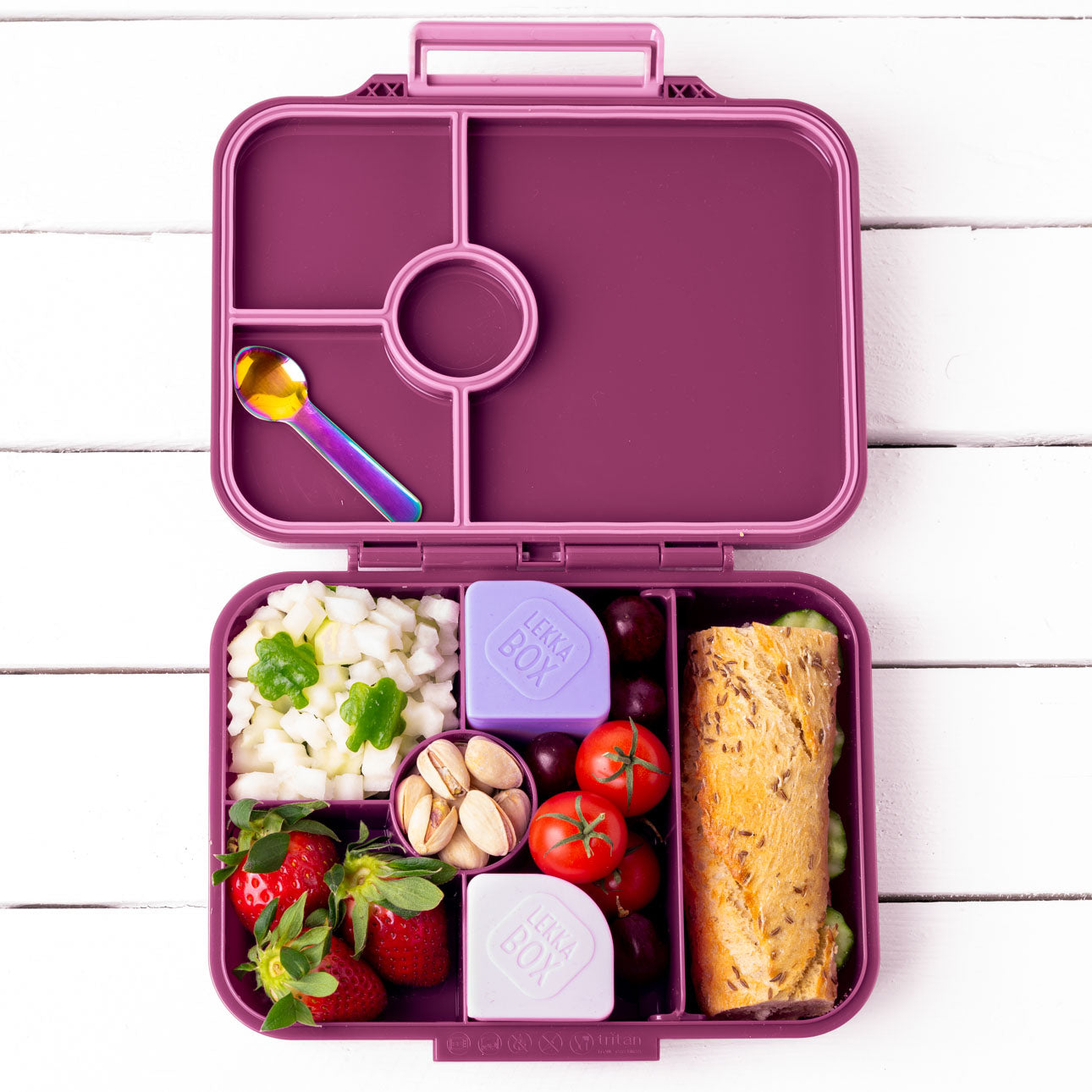 Lekkabox Classic se 4 odděleními - švestka