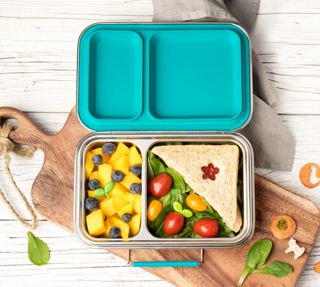 Lekkabox DUO nerezový box se 2 odděleními - petrolejová