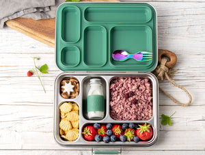 Lekkabox GRANDE nerezový box se 5 odděleními - les