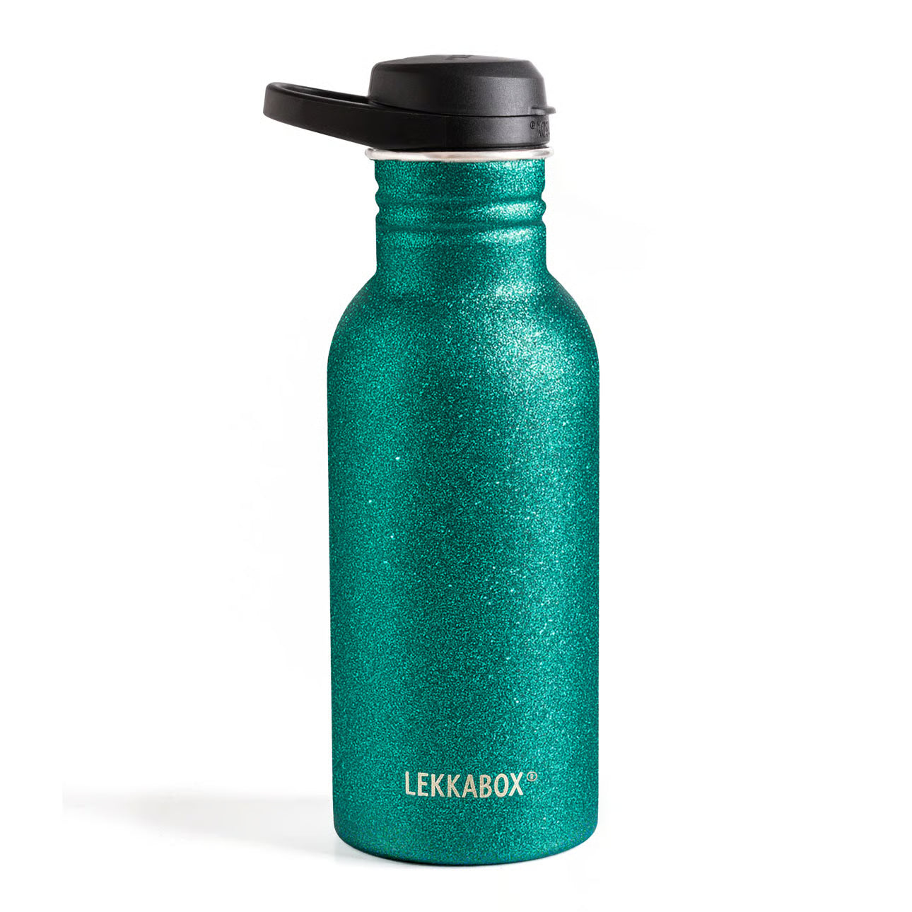 Lekkabox GO 500ml - lehká nerezová láhev - aqua se třpytkami