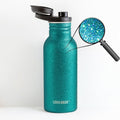 Lekkabox GO 500ml - lehká nerezová láhev - aqua se třpytkami