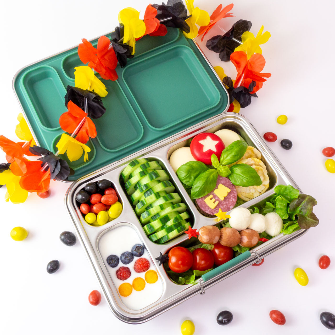 Lekkabox GRANDE nerezový box se 5 odděleními - les
