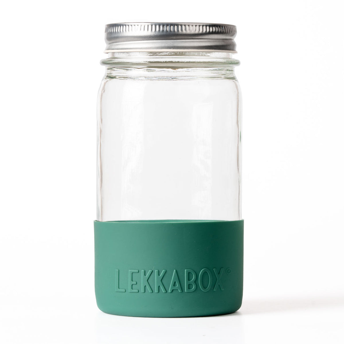 LEKKABOX Meal Prep – skleněná dóza s víčkem a silikonovým chráničem, 500 ml les