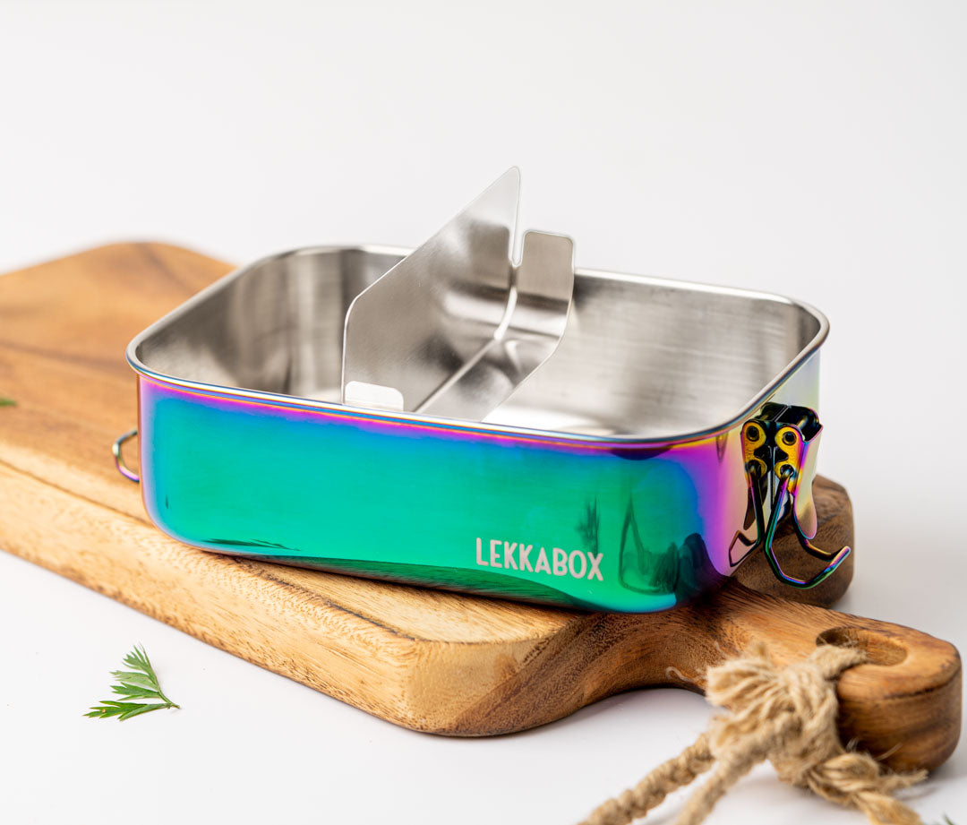 Lekkabox SAFE 1000ml s jedním oddělením a rozdělovačem - duhový
