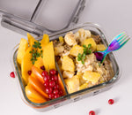 Načíst obrázek do prohlížeče Galerie, Lekkabox Prep Lunchbox 900ml se dvěma odděleními - sklo a silikonový chránič
