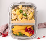 Načíst obrázek do prohlížeče Galerie, Lekkabox Prep Lunchbox 900ml se dvěma odděleními - sklo a silikonový chránič
