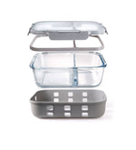 Načíst obrázek do prohlížeče Galerie, Lekkabox Prep Lunchbox 900ml se dvěma odděleními - sklo a silikonový chránič
