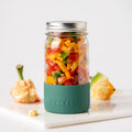 LEKKABOX Meal Prep – skleněná dóza s víčkem a silikonovým chráničem, 500 ml les
