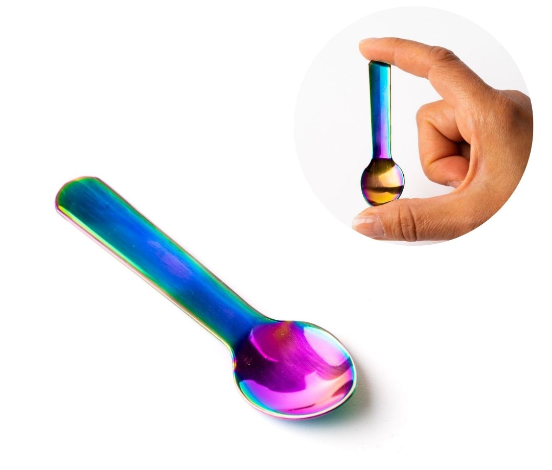 Mini nerezová vidličko-lžička duhová