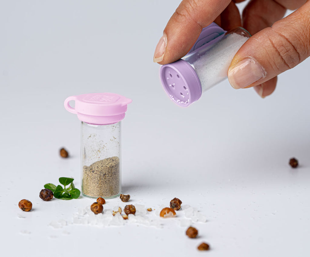 Lekkabox Salty - skleněná solnička a pepřenka - levandule