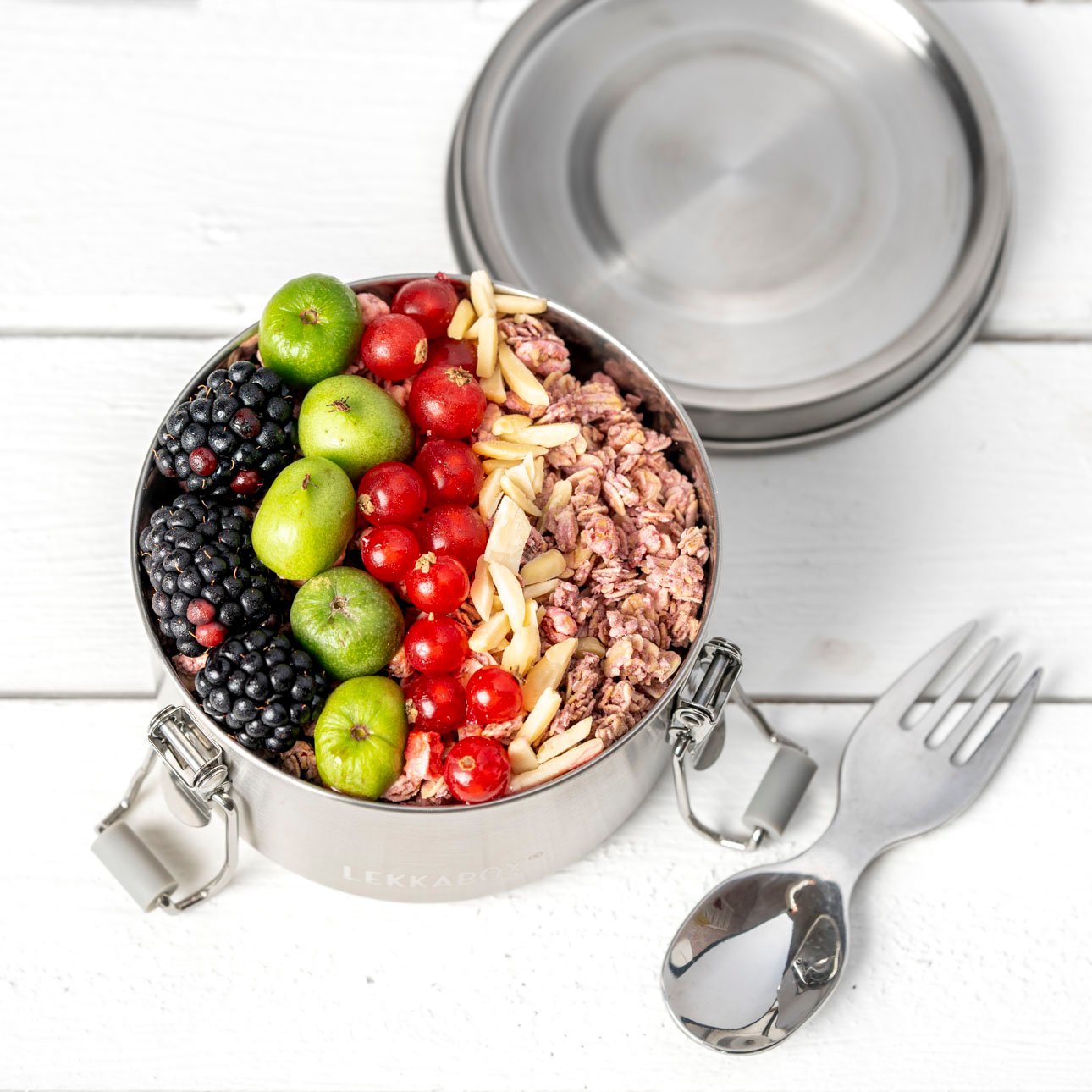 Nepropustná nerezová dóza Lekkabox Clipsy 400ml - stříbrná