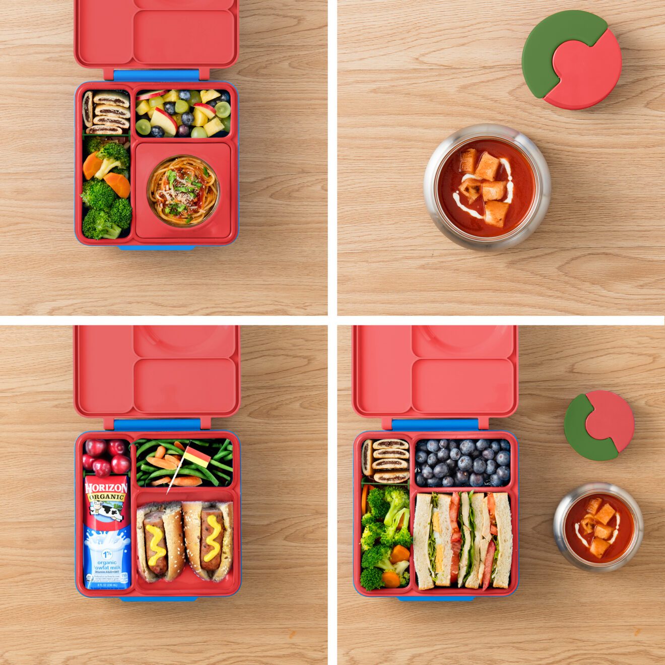 OmieBox hot & cold - Lunchbox s vyjímatelnou termonádobou Červená