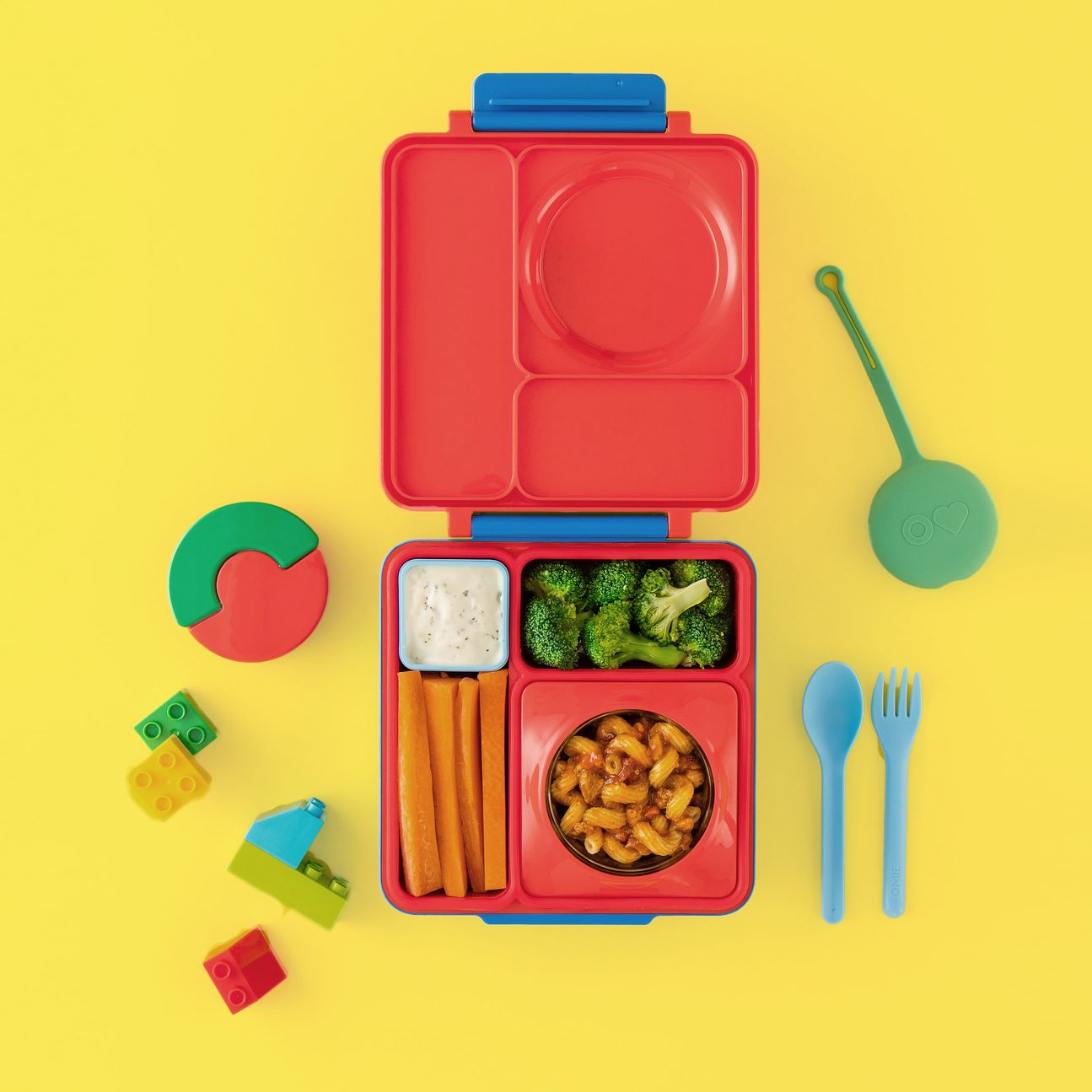 OmieBox hot & cold - Lunchbox s vyjímatelnou termonádobou Červená