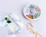 Načíst obrázek do prohlížeče Galerie, Göbe Snack Spinner - boxík s tlačítkem pro nejmenší s 5 přihrádkami šedý
