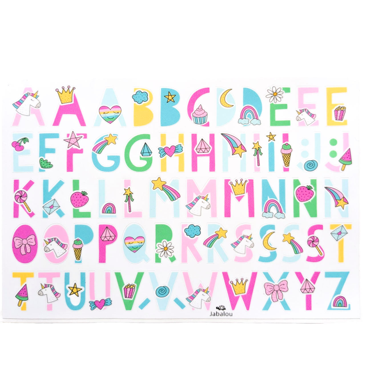 Voděoodolné nálepky písmenka - jednorožci