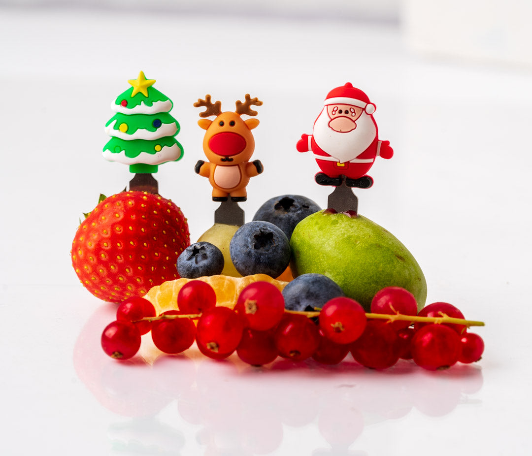 Set 3 vánočních nerezových napichovátek (krátké)