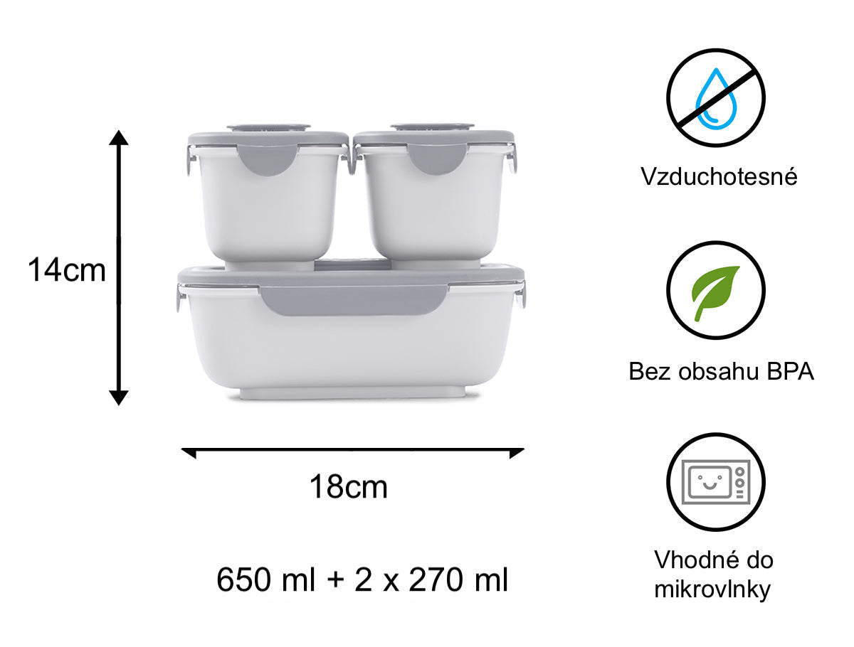 OmieGo BIO sada 3 stohovatelných boxů - korály