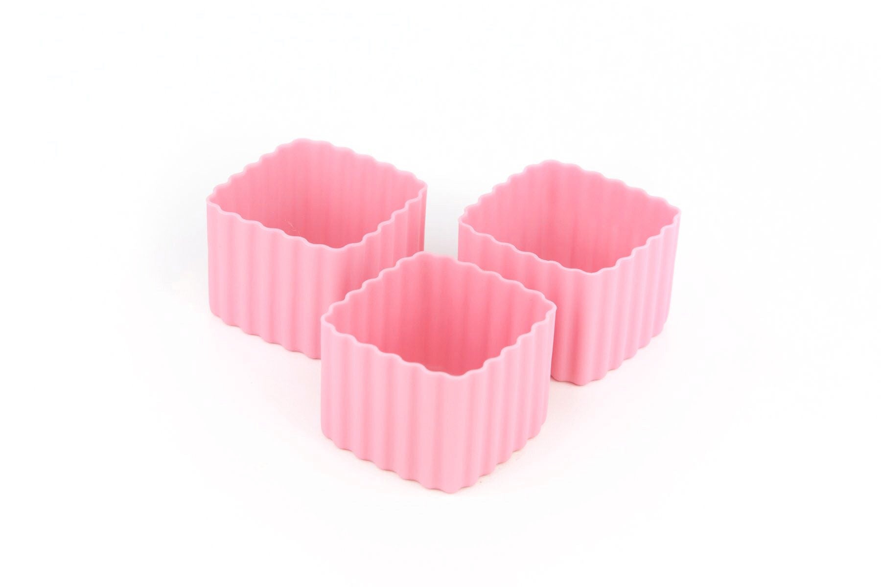 Sada 3 čtverečních silikonových formiček růžová Little Lunch Box Co