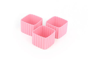 Sada 3 čtverečních silikonových formiček růžová Little Lunch Box Co
