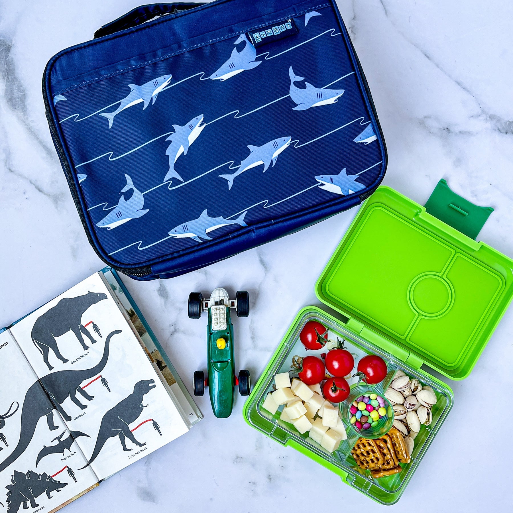 Yumbox Snack 3 oddělení zelená limeta