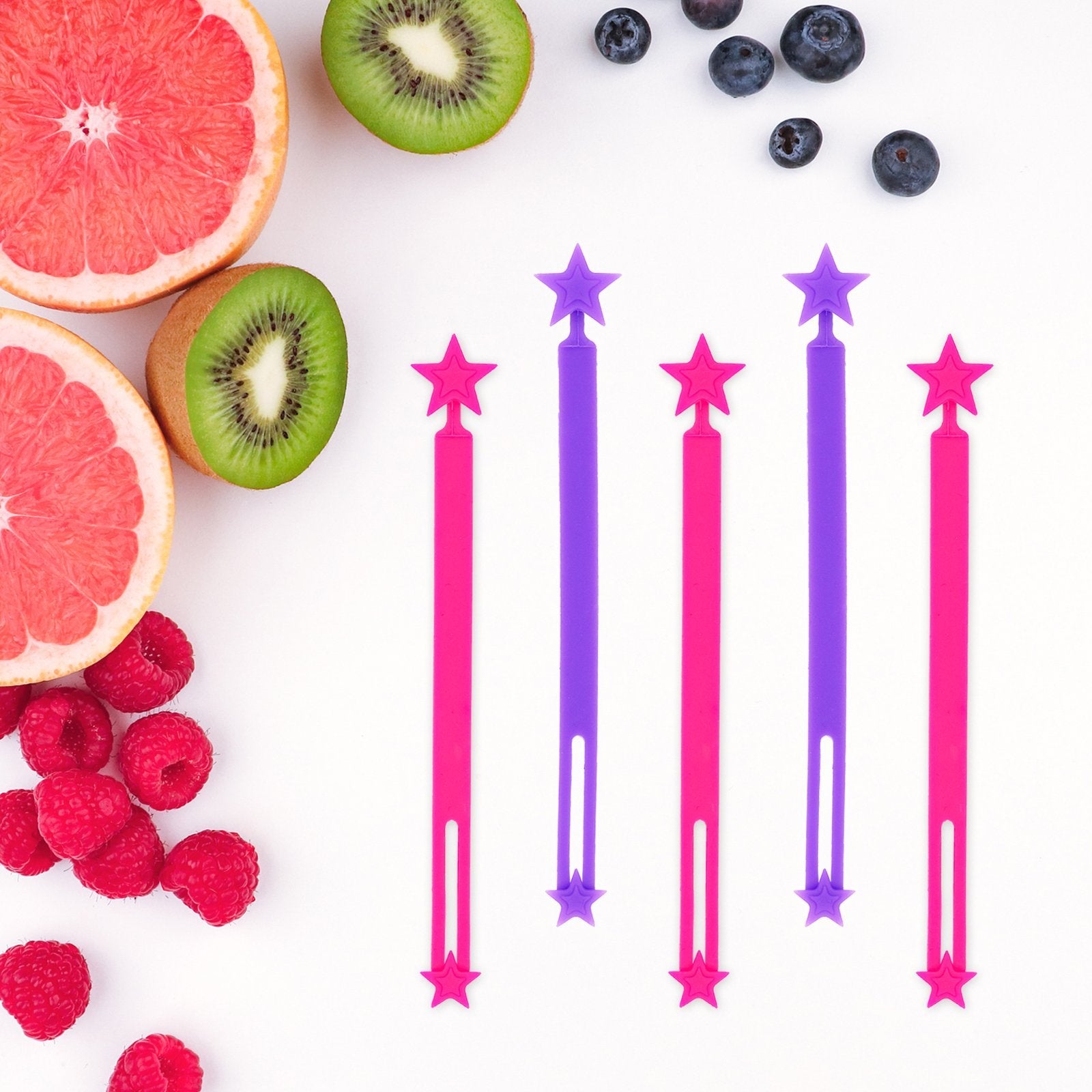 Sada silikónových gumiček na wrapy růžová