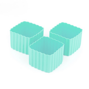 Sada 3 čtverečních silikonových formiček mátová Little Lunch Box Co