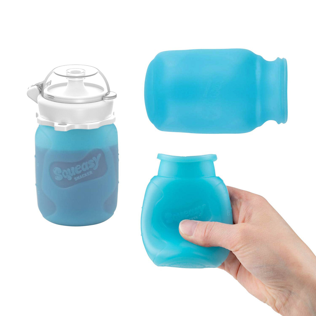 Squeasy Snacker Mini - silikonová kapsička 100ml modrá