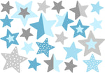 Načíst obrázek do prohlížeče Galerie, Voděodolné nálepky Hvězdy modře šedé
