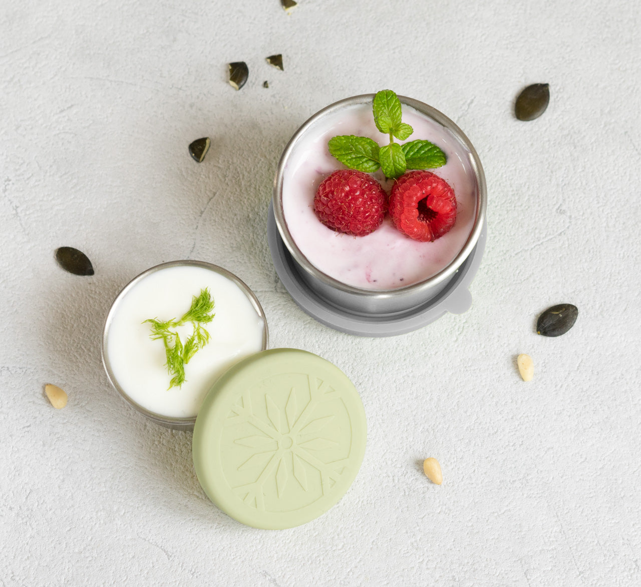 Sada 2 nerezových nádobek na omáčky - kámen